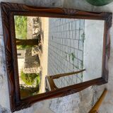 Large rectangular wooden mirror