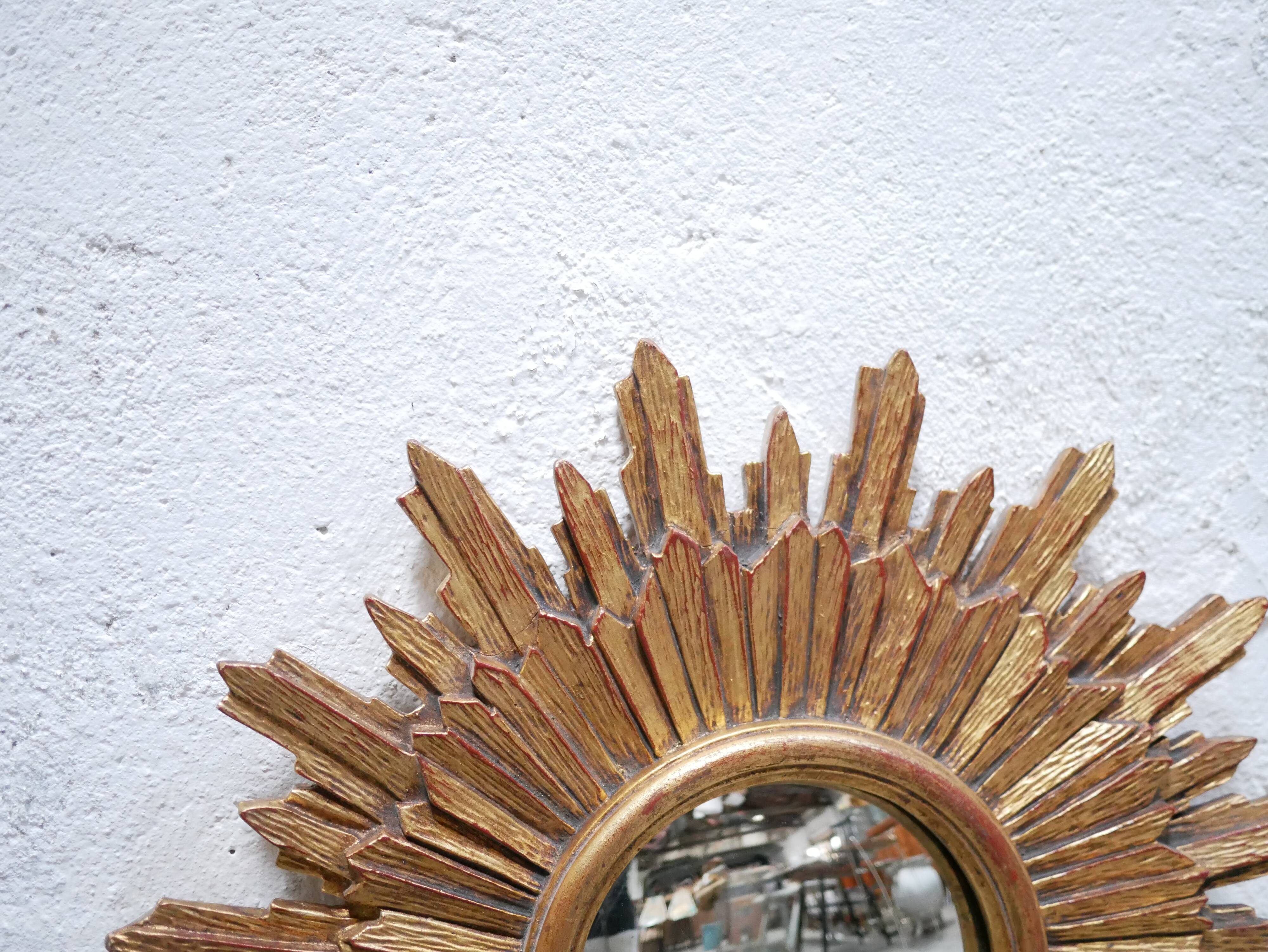 Vintage witch's eye sun mirror 53cm x 53cm