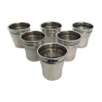 6 liquor cups "rubans croisés" Charles Vincent