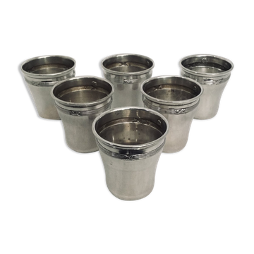 6 gobelets à liqueur « rubans croisés » Charles Vincent