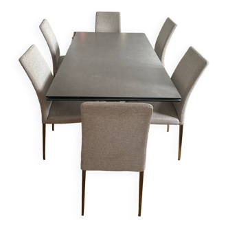 Table à manger et 6 chaises roche bobois