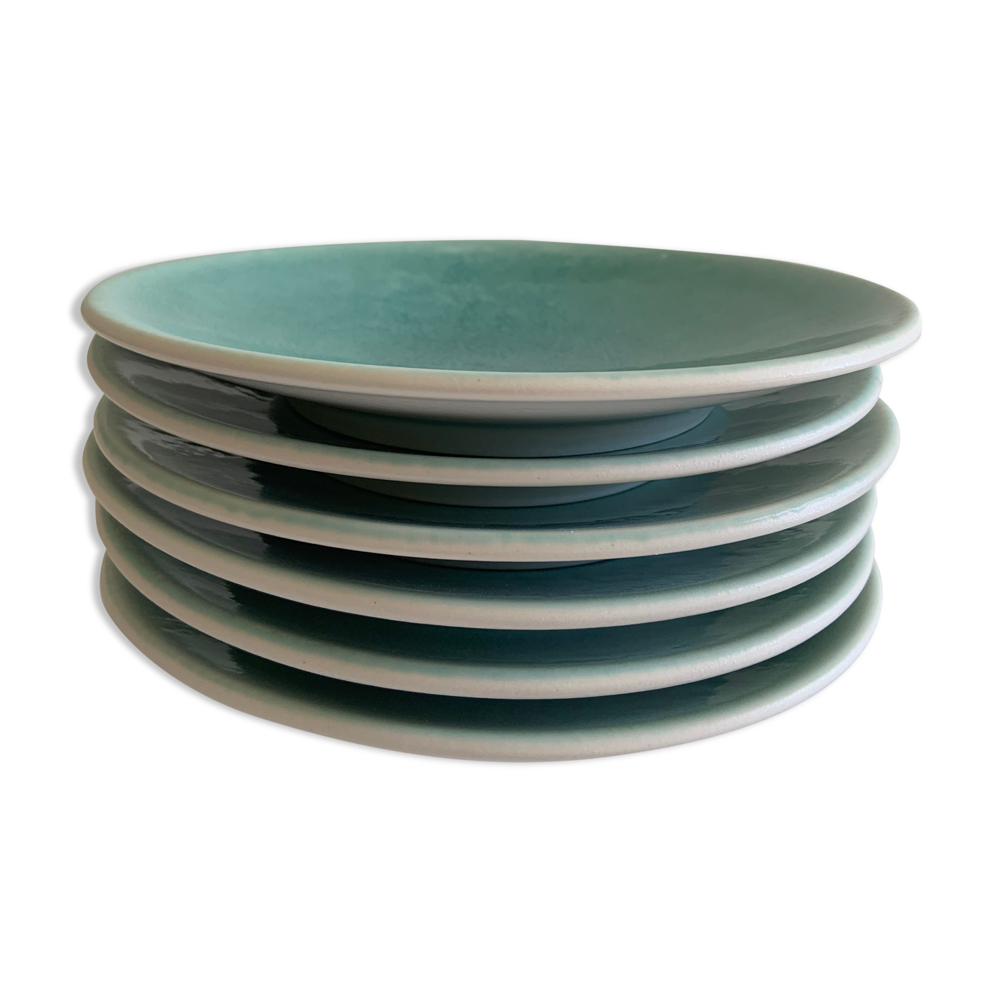 Dessert plates jars tourron aqua