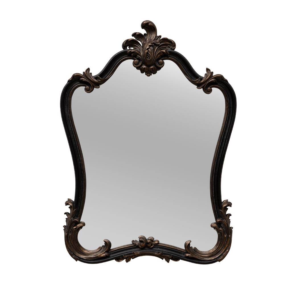 Black and gold baroque mirror