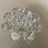 Set of 3 old glass candlesticks