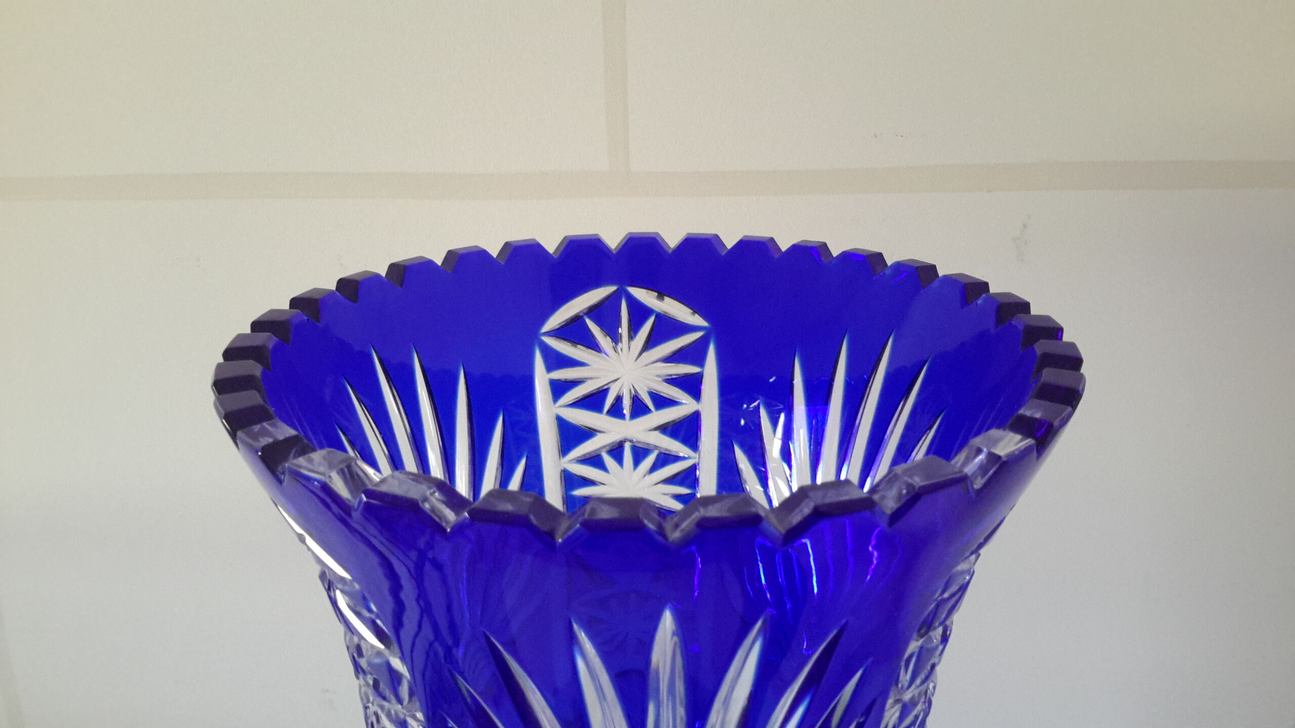 Large hand-cut Lorraine Crystal Vase