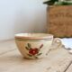 Antique ironstone coffee cup, patinated Sarreguemines – Floral decoration
