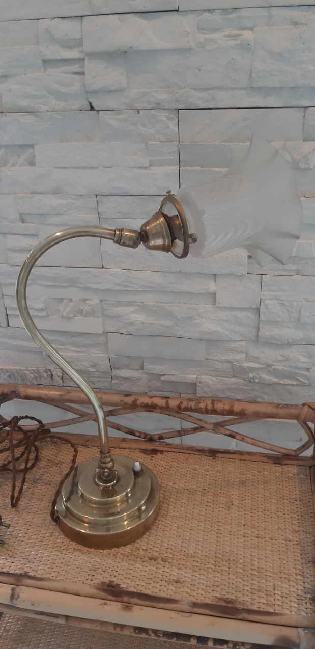 20/30s brass swan collar lamp