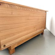 Curved enfilade Maison Regain in solid elm, 1970.