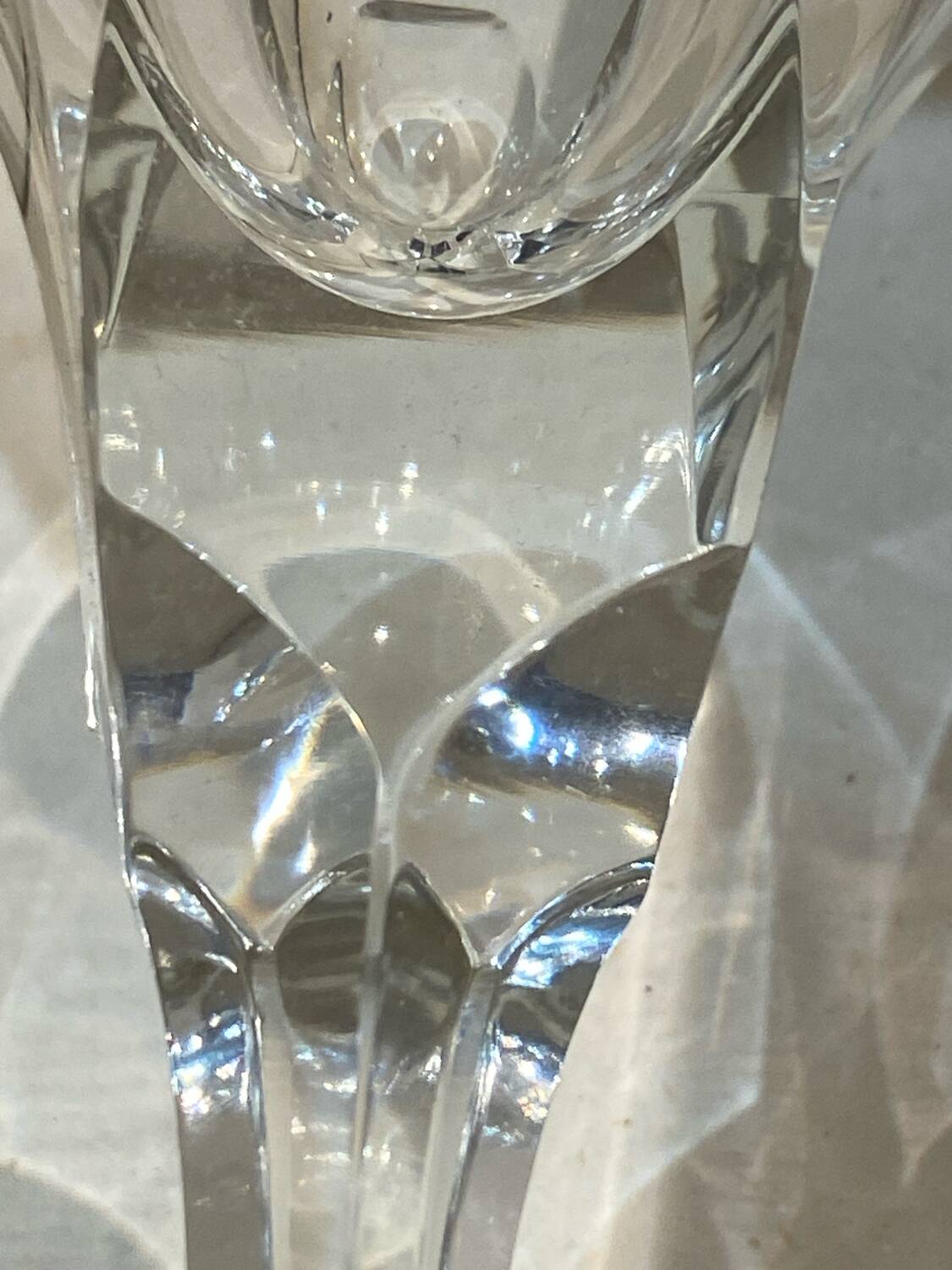 set of 6 antique cut crystal wine glasses in tulip shape from the pres