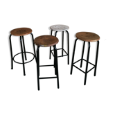 Set of 4 high stools of workshop or bar