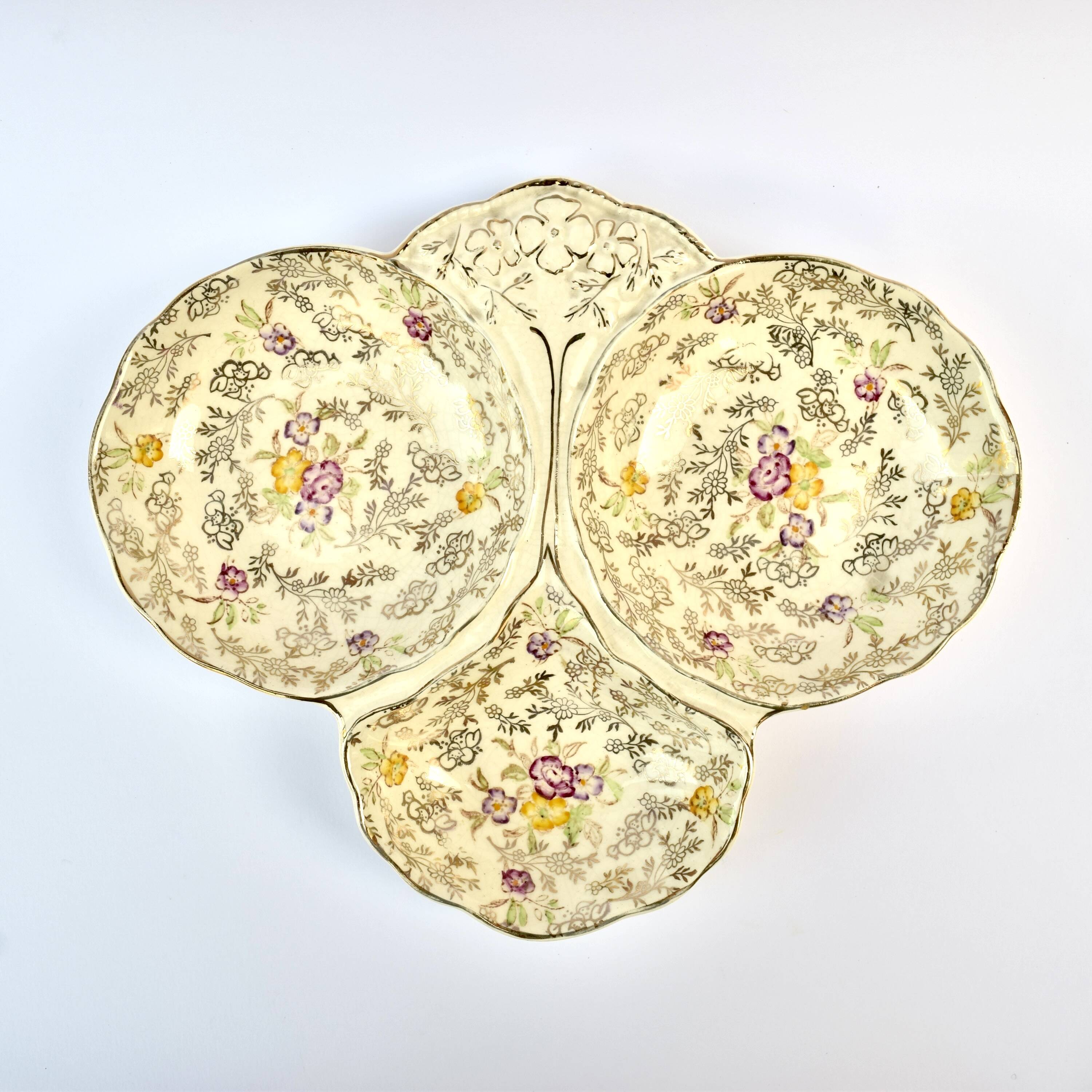 Vintage porcelain zakouski display James Kent Ltd - Longton - Made in England