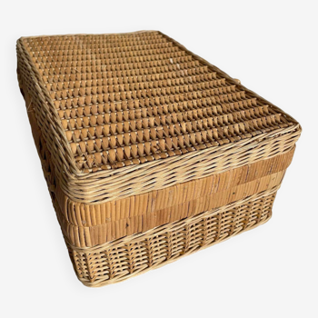 Old wicker suitcase