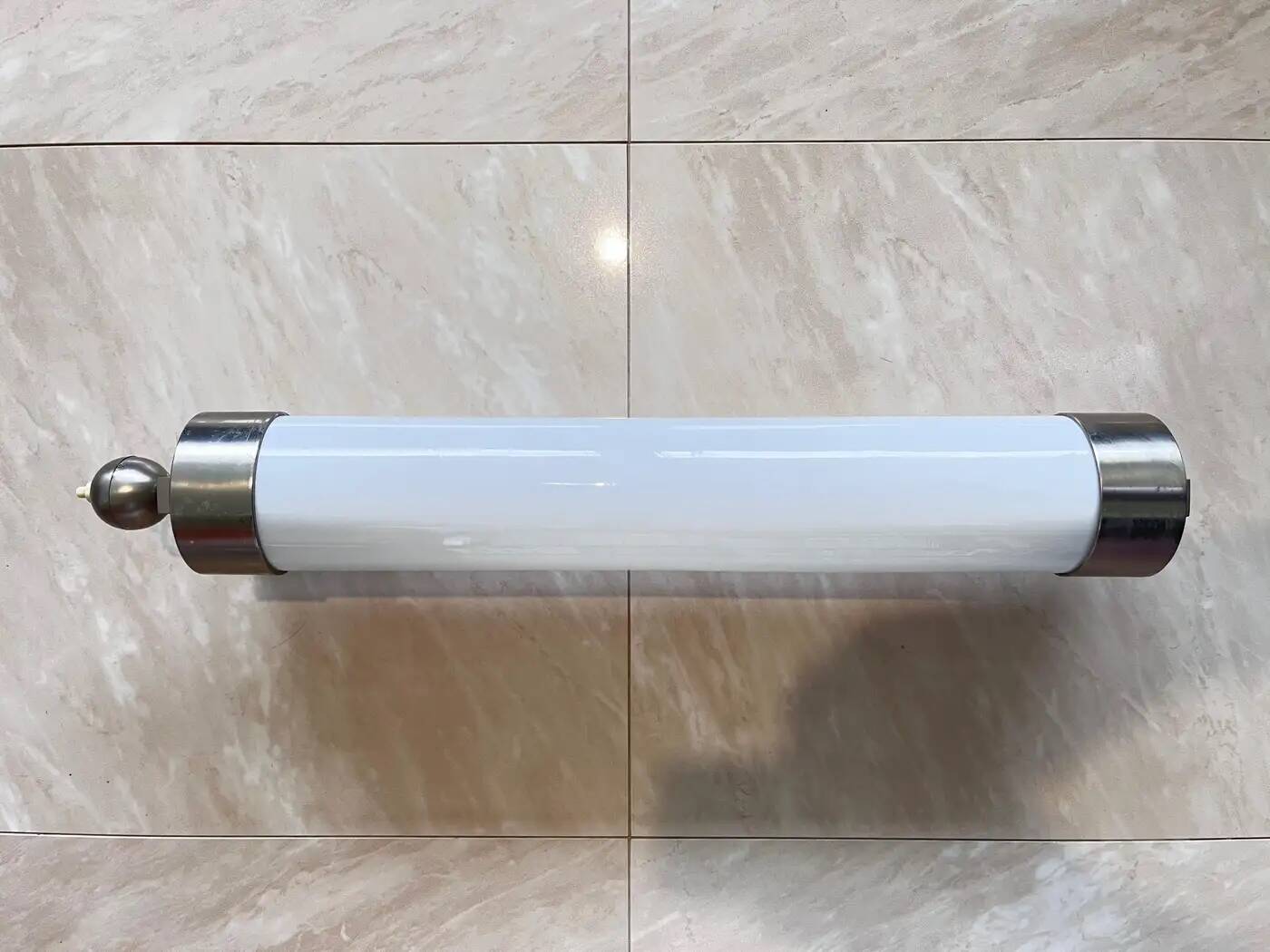 XXL big chrome and milk glass Bauhaus / functionalist wall lamp - 1930s