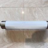 XXL big chrome and milk glass Bauhaus / functionalist wall lamp - 1930s