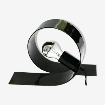 Table lamp design in black lacquered metal