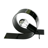 Lampe à poser design en métal laqué noir