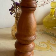 Sculptural Totem Candle Holder 40cm - Turned Solid Wood - 70s Spirit / Pear