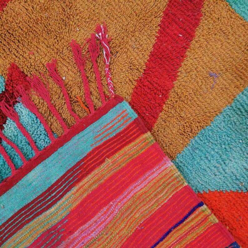 Tapis beni ourain traditionnel tissé main