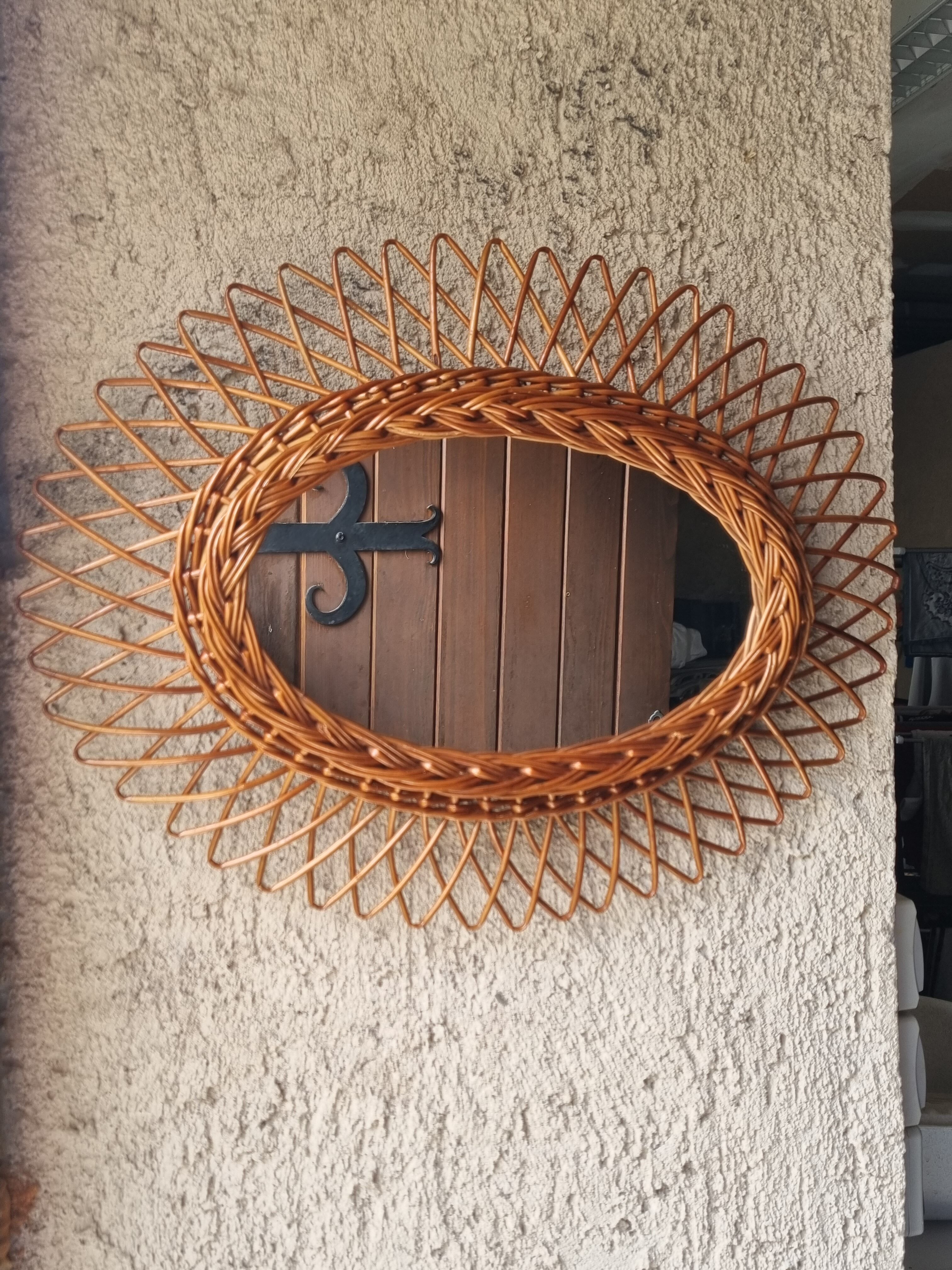 Rattan mirror