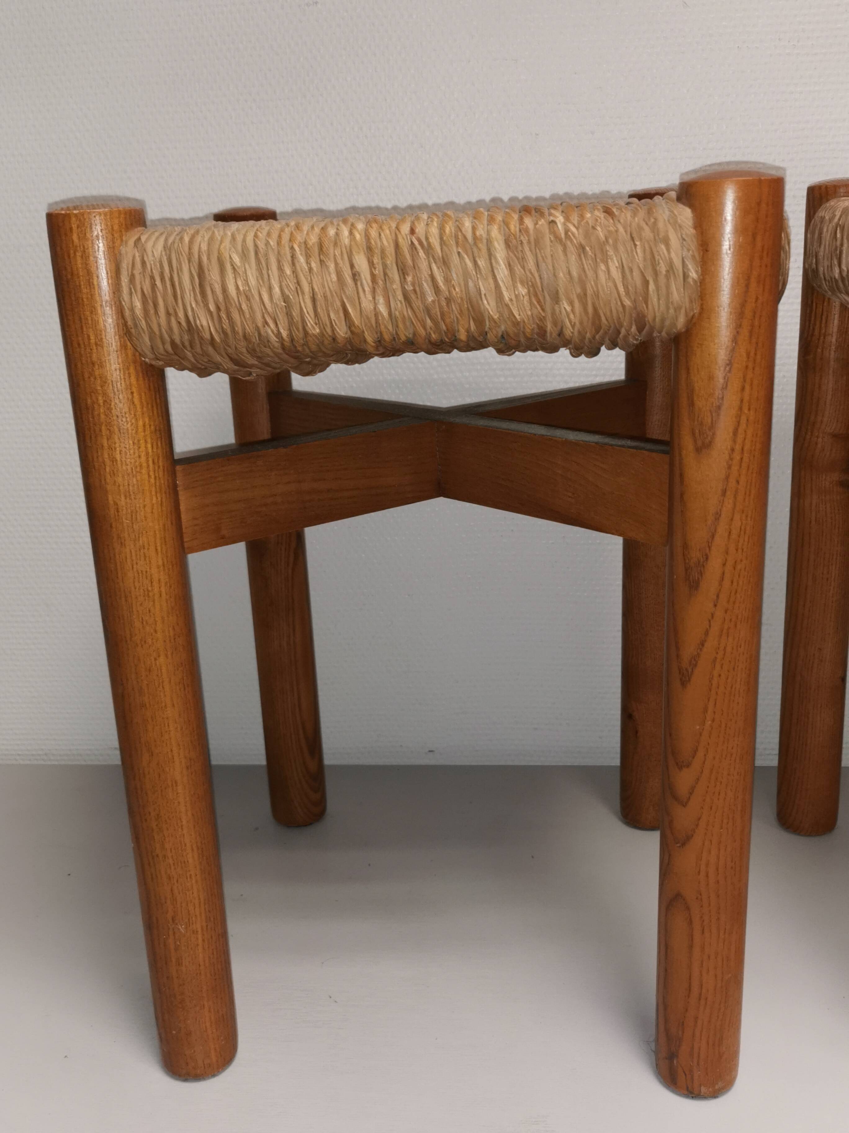Pair of vintage stools called Méribel by Charlotte PERRIAND