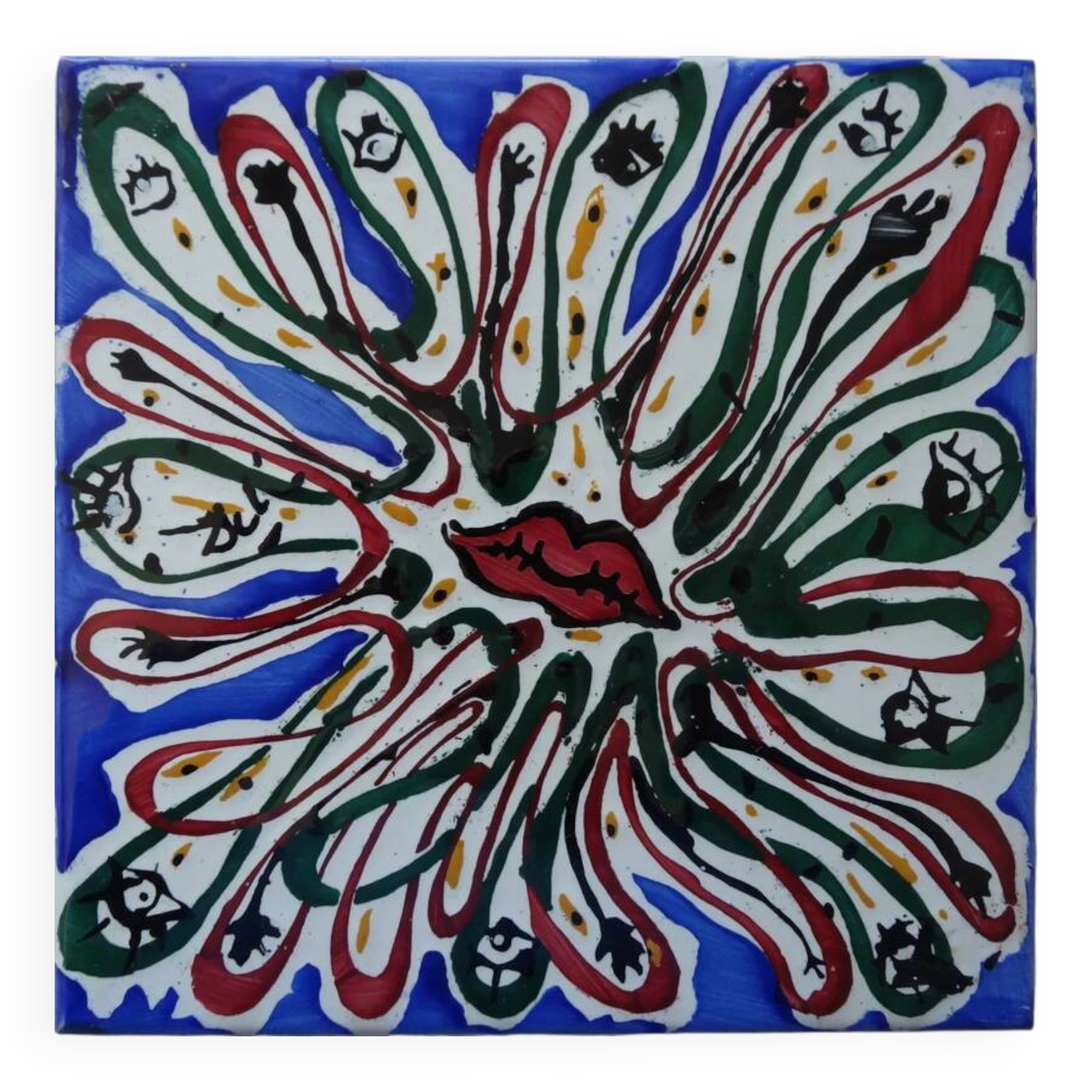 Salvador Dali: Mouth with a Thousand Eyes, original signed ceramic.