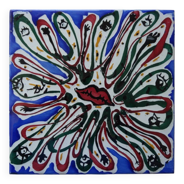 Salvador Dali: Mouth with a Thousand Eyes, original signed ceramic.