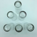 6 glasses to orangeade engraved decoration bunch of grapes.