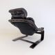 Nelo Kroken leather chair with ottoman by Ake Fribytter