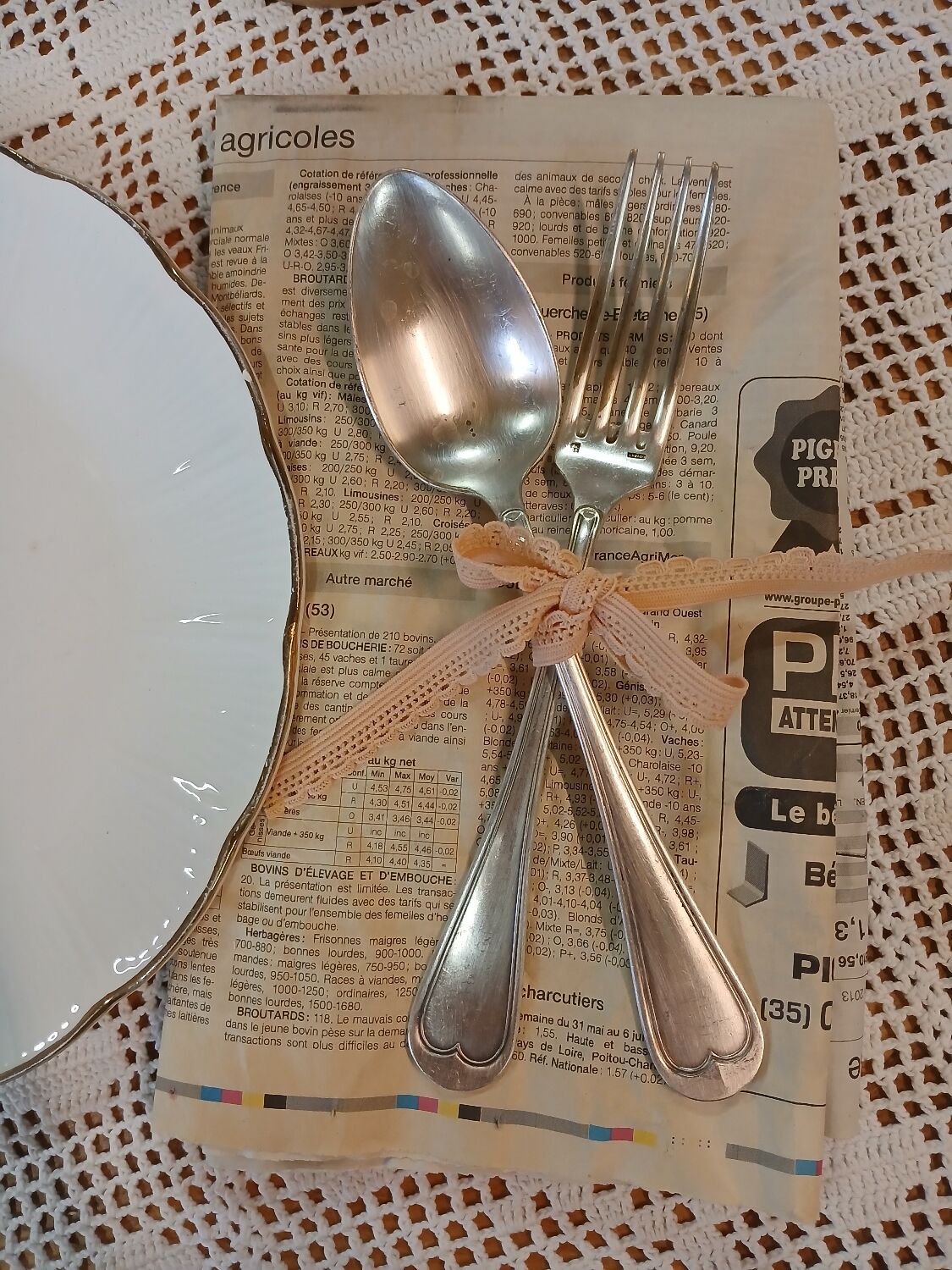 Set of 10 antique silver-plated cutlery