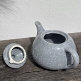 Théière 1980 grise et blanche moucheté