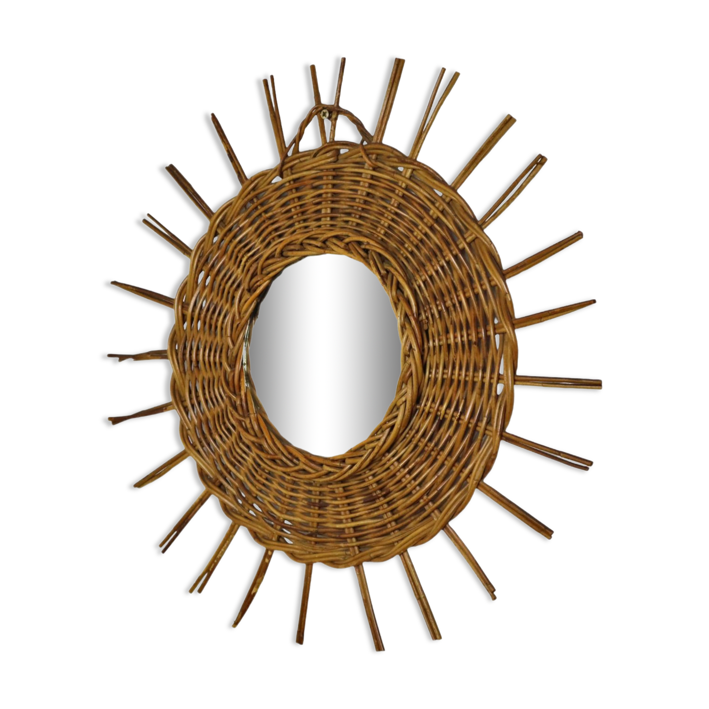 Mirror in rattan vintage 44cm