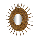 Mirror in rattan vintage 44cm