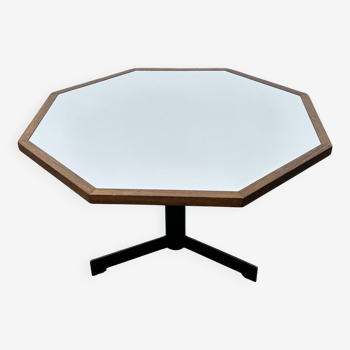 Vintage hexagonal dining table minimalistic 70's design Martin Visser style