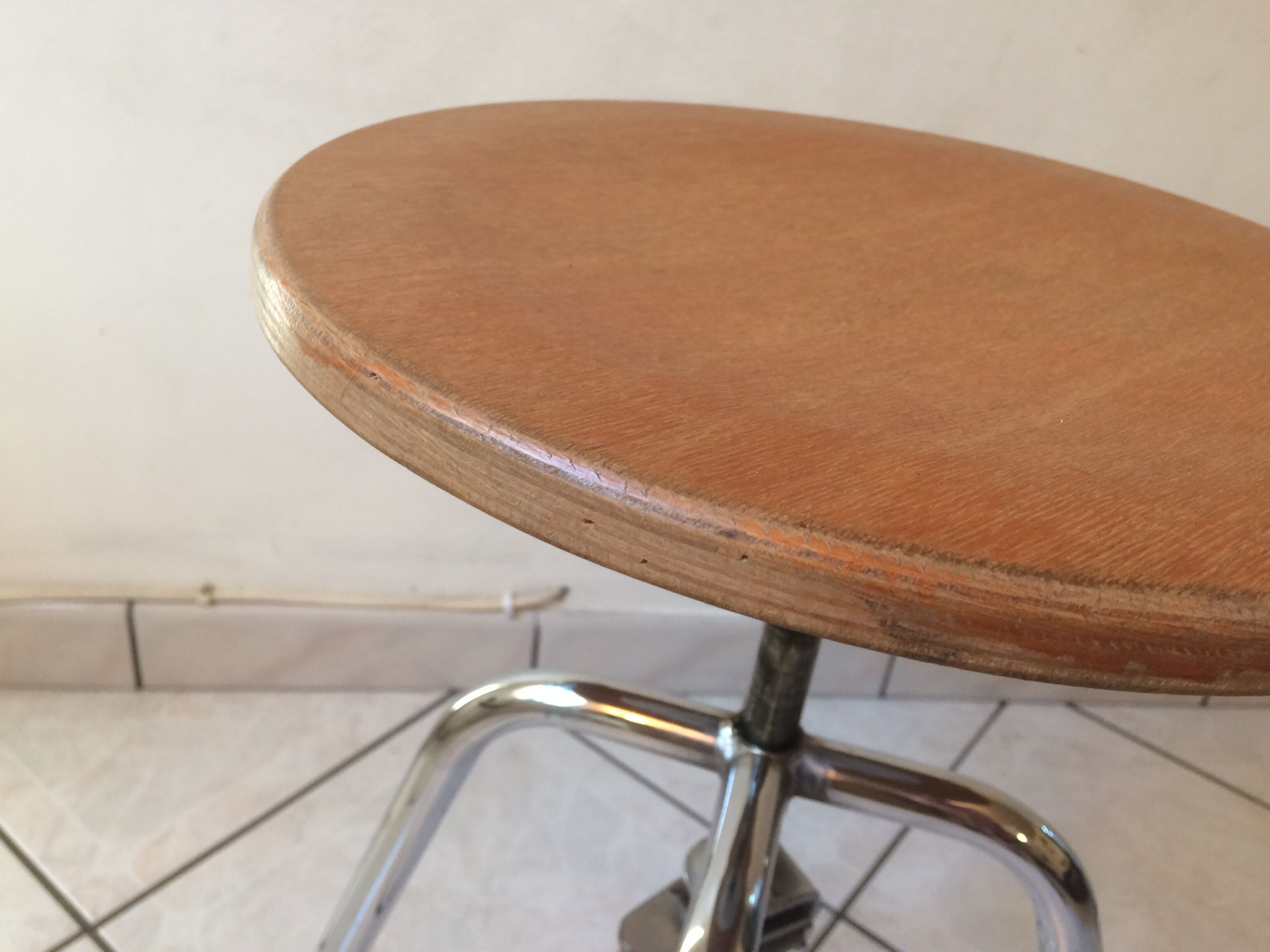 Stool architect design vintage 60 jide limoges swivel telescopic tbe