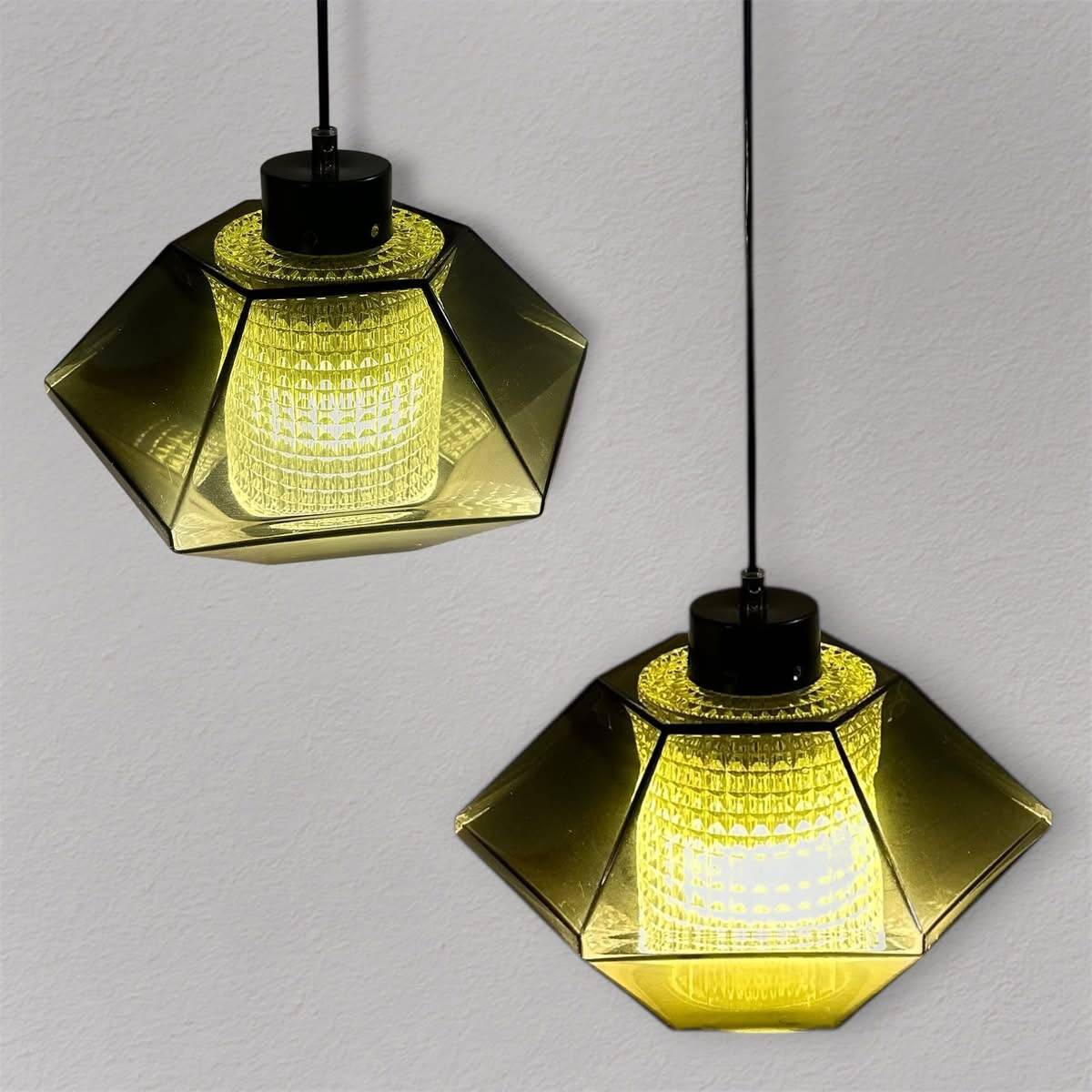 “Diamond” pendant lights by Carl Faguerlund, 1970