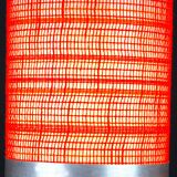 Seventies chrome & ceramic lamp, with original wool lampshade, France 1970s