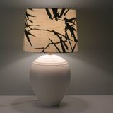 Vintage Kostka table lamp in creamy ceramic with a new custom lampshade.