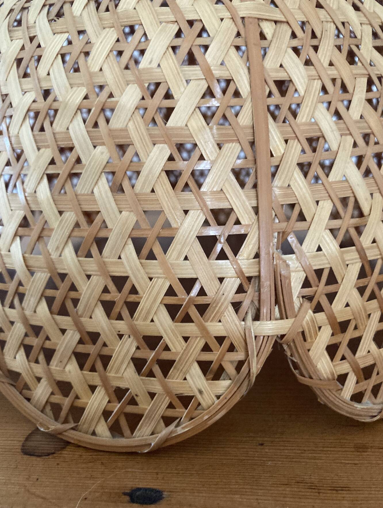 Vintage rattan flower pendant