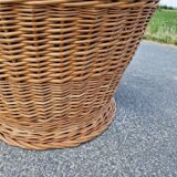 Vintage rattan laundry basket