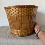 Cache pot vintage en bambou