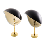 1960's black shell wall sconces