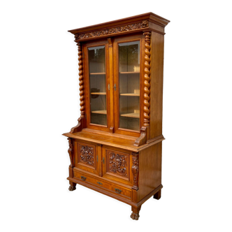 Renaissance style walnut buffet bookcase