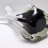 White and Purple Hand Blown Sommerso Glass Vase by Fratelli Toso, Italy