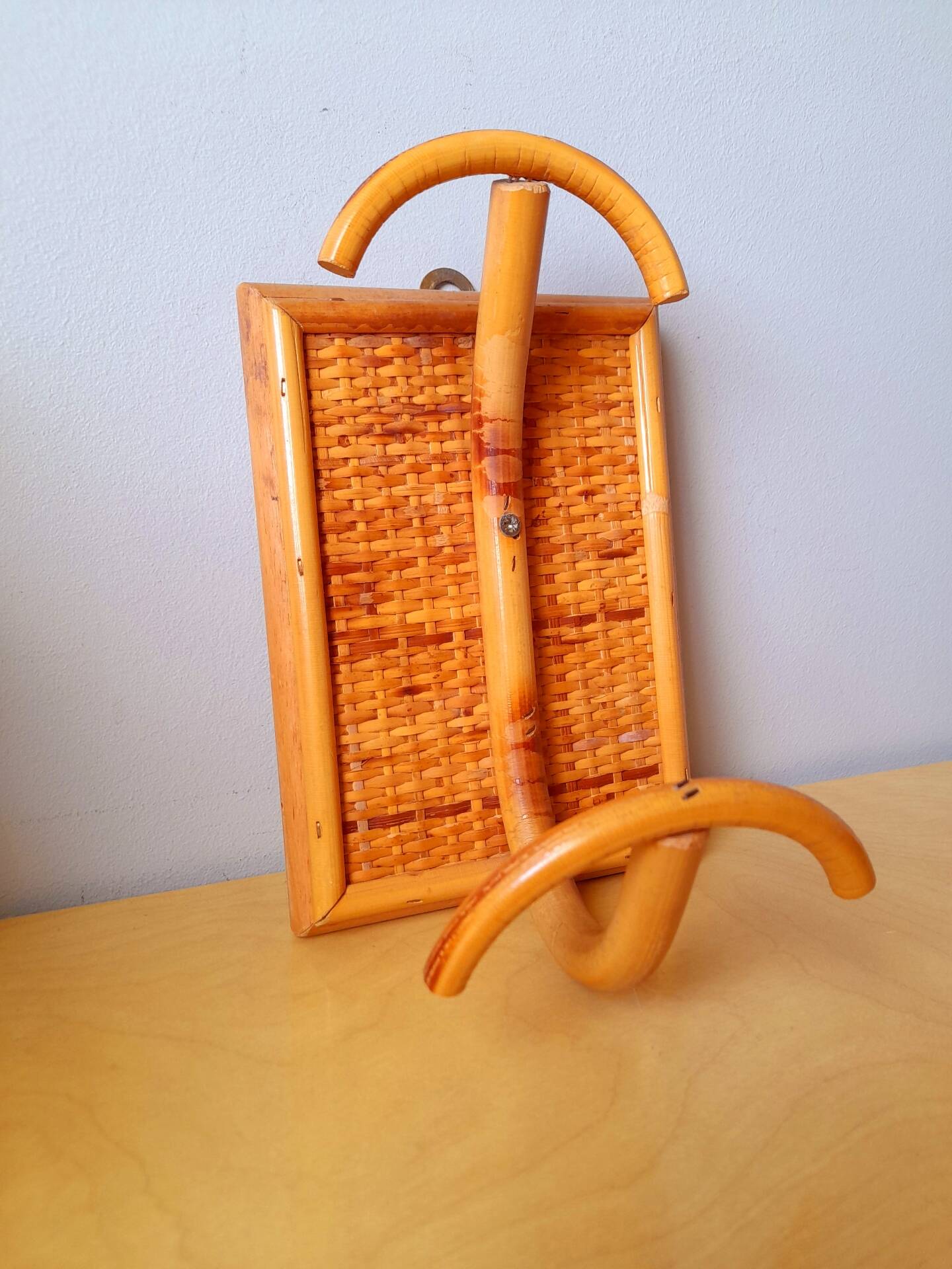 1960s rattan wall hooks