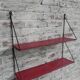 Steel wall rack with 2 shelves by Tjerk Reijenga perforated for Pilastro