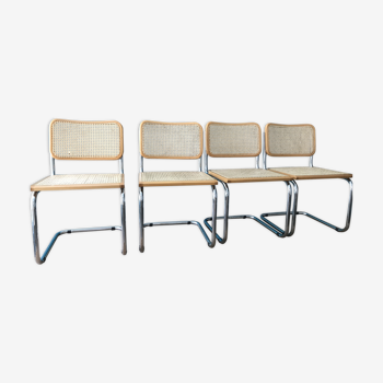 Lot de quatre chaises Cesca B32 par Marcel Breuer