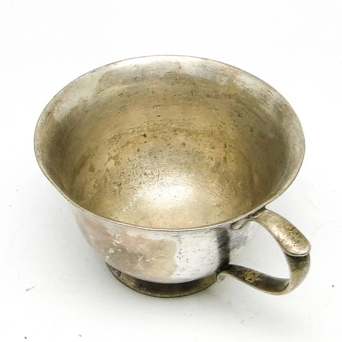 Art Deco bouillon cup, silver-plated brass, Norblin, Poland, 1930s