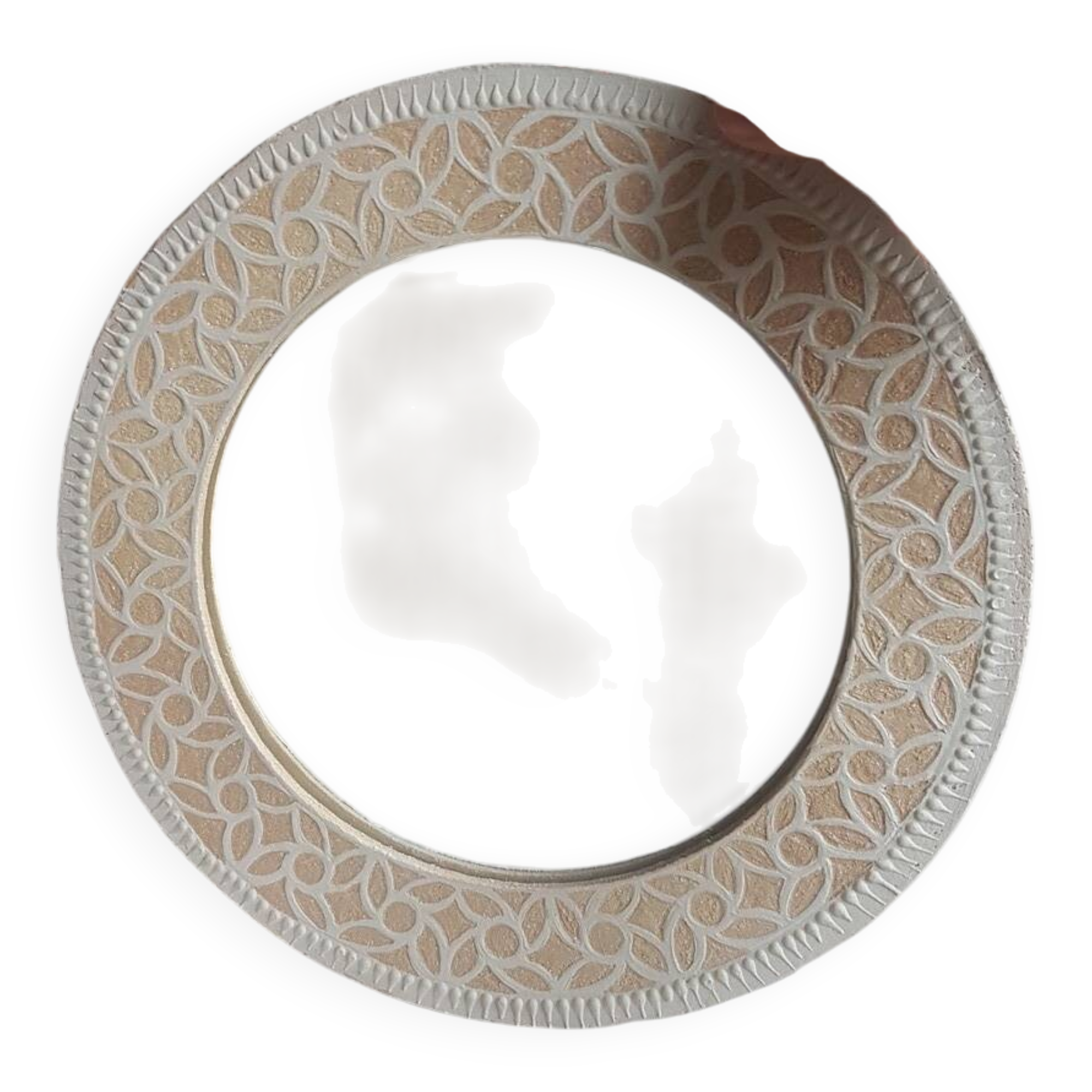 Large sgraffito mirror