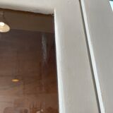 Library showcase ivory white sliding doors