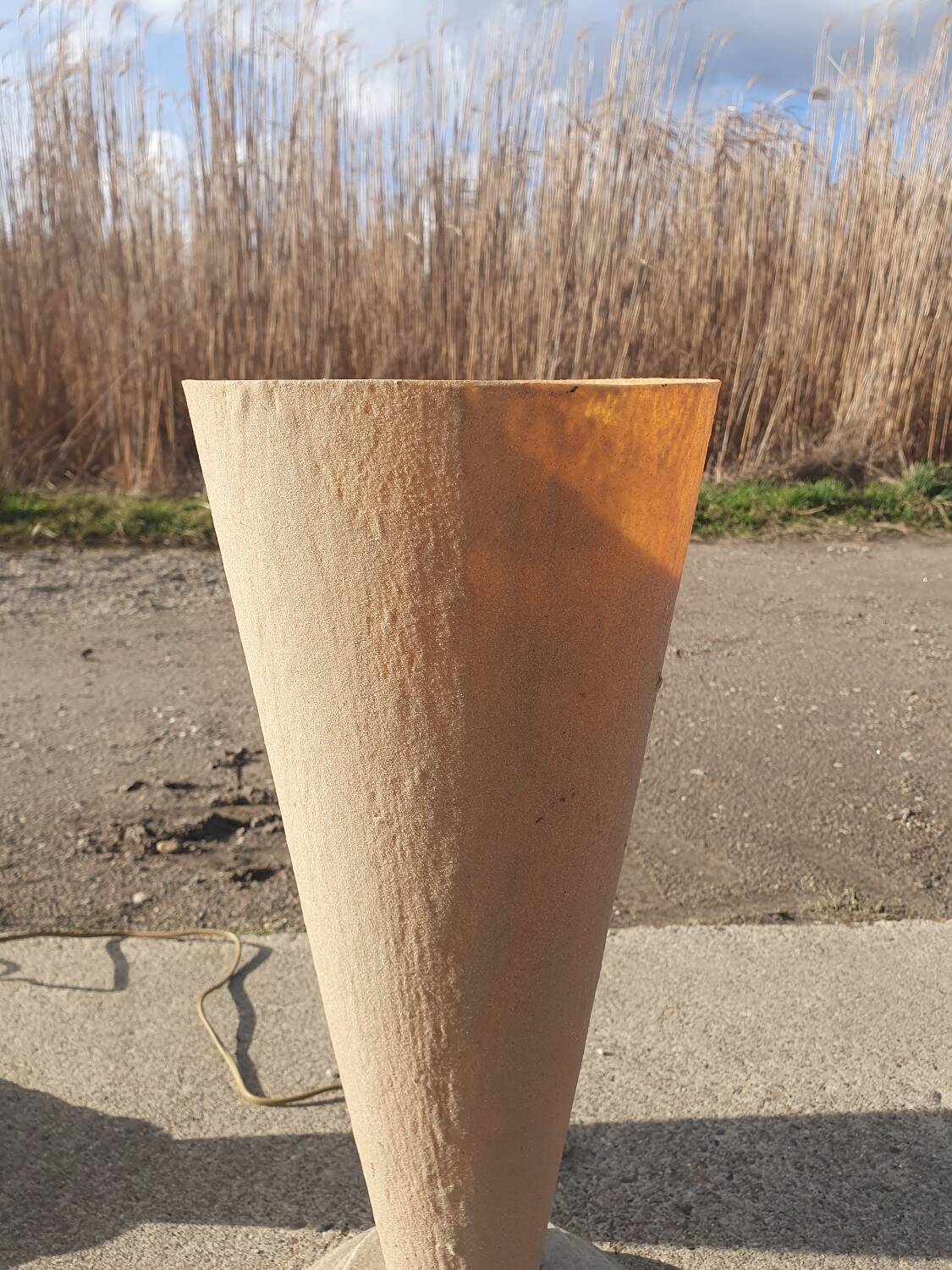 Set 2 postmodern 50 cm stepped sand and fiberglass lamp
